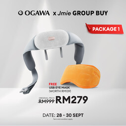 [Jmie Group Buy - Package 1] Ogawa by Ogawa WonderEase Portable Neck & Back Massager Free USB Eye Mask